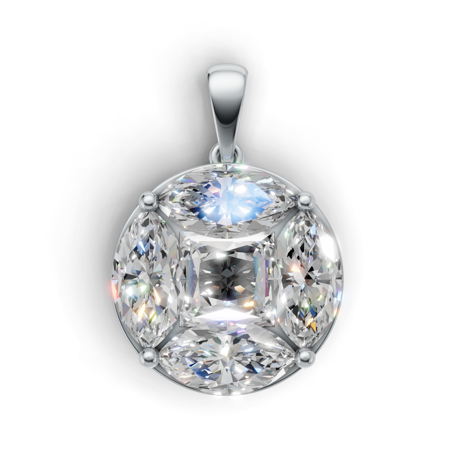 First Gen Pendant Normal K14 White Gold 2.35ct