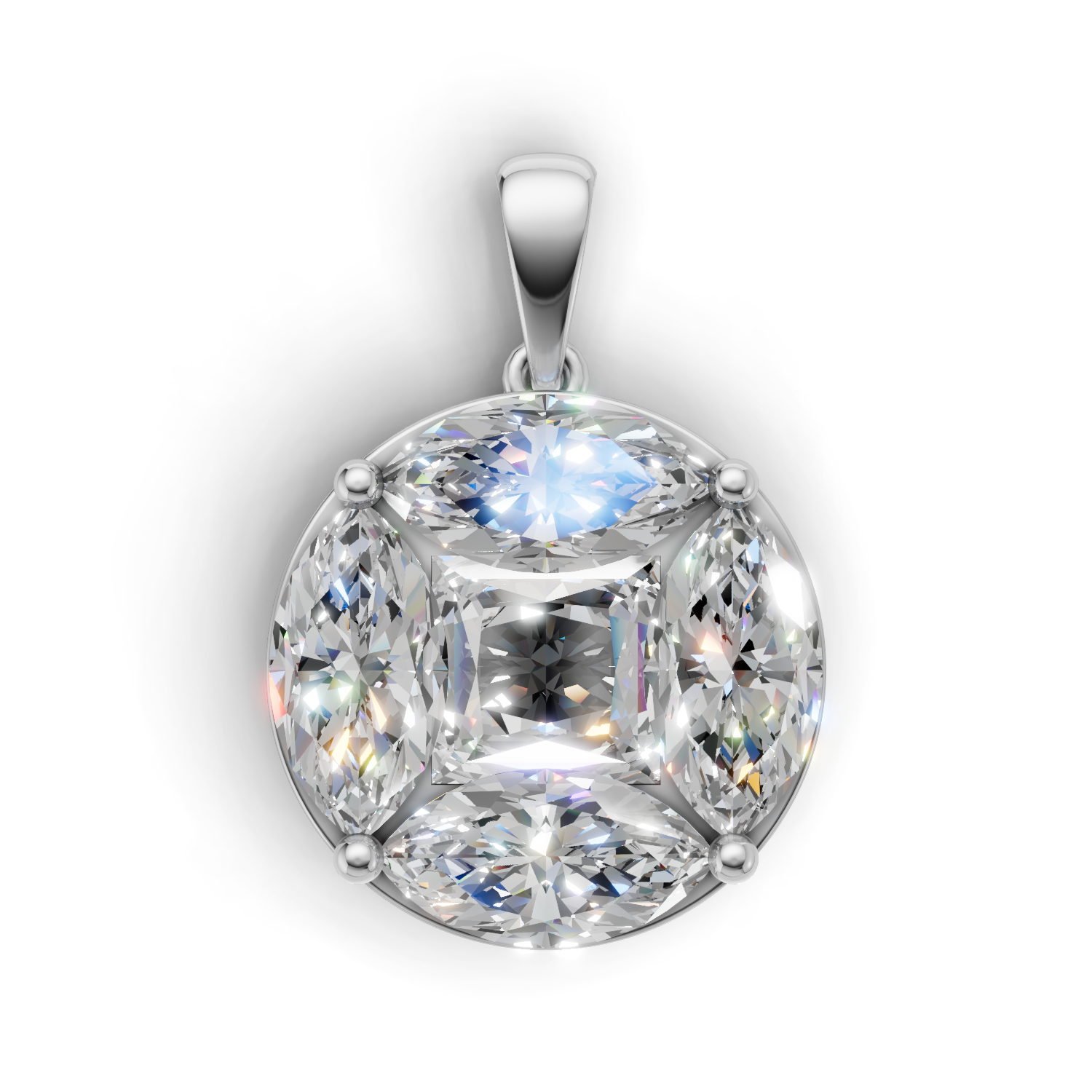 First Gen Pendant Normal K18 White Gold 1.05ct