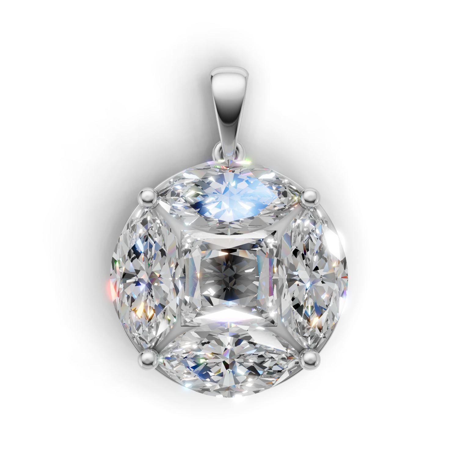 First Gen Pendant Normal 18k White Gold 3ct