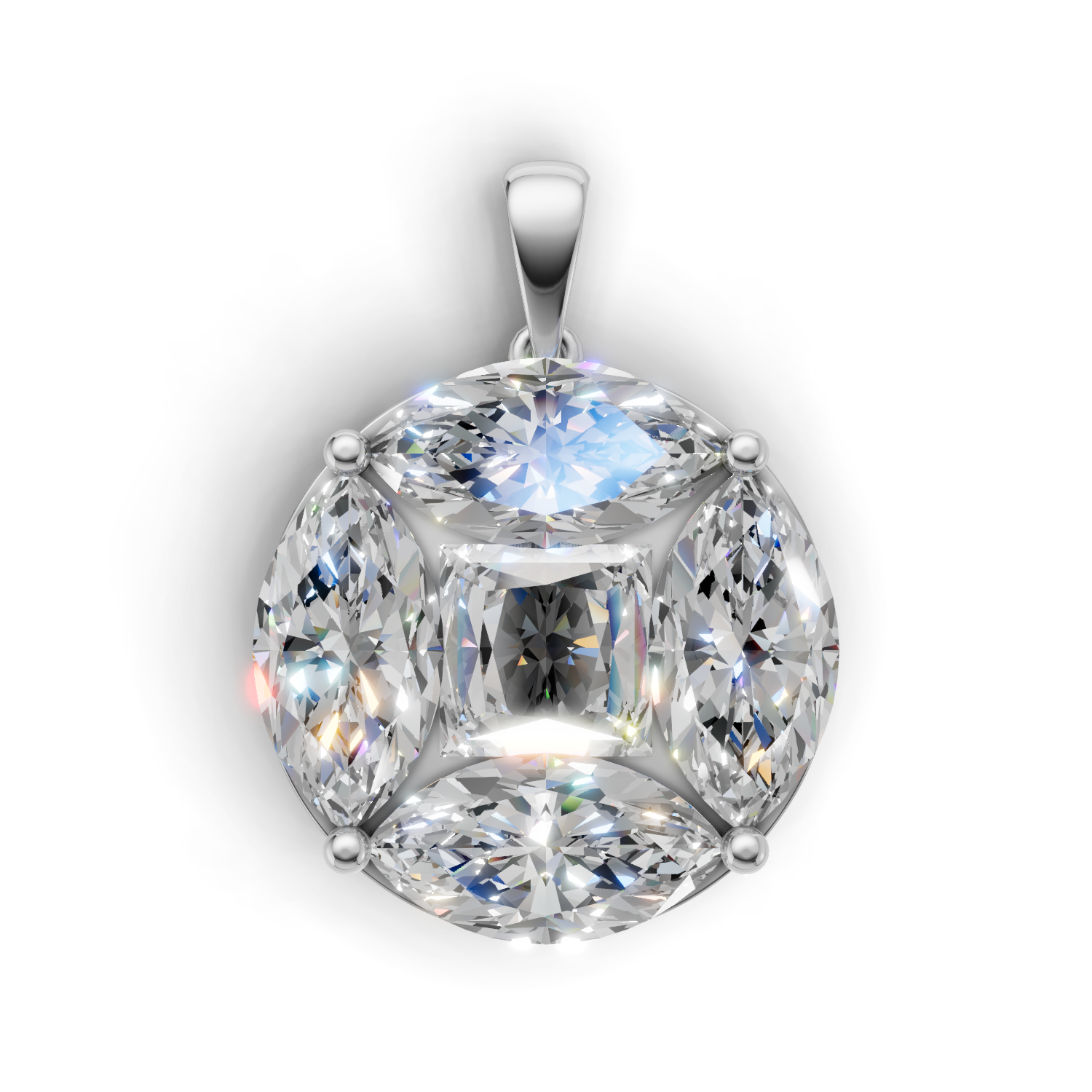 First Gen Pendant Normal 18k White Gold 4ct