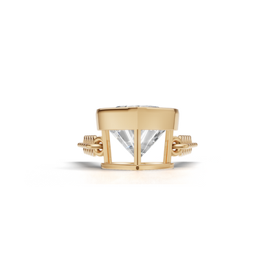 Pendant Heart Bezel K14 Yellow Gold 1ct