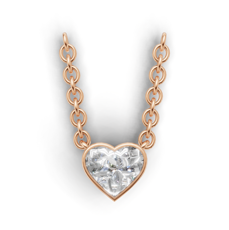 Heart Lab Grown Diamond Bezel Pendant