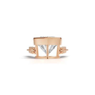 Pendant Heart Bezel K18 Pink Gold 1ct