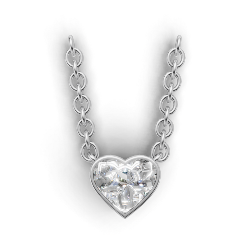 Heart Lab Grown Diamond Bezel Pendant