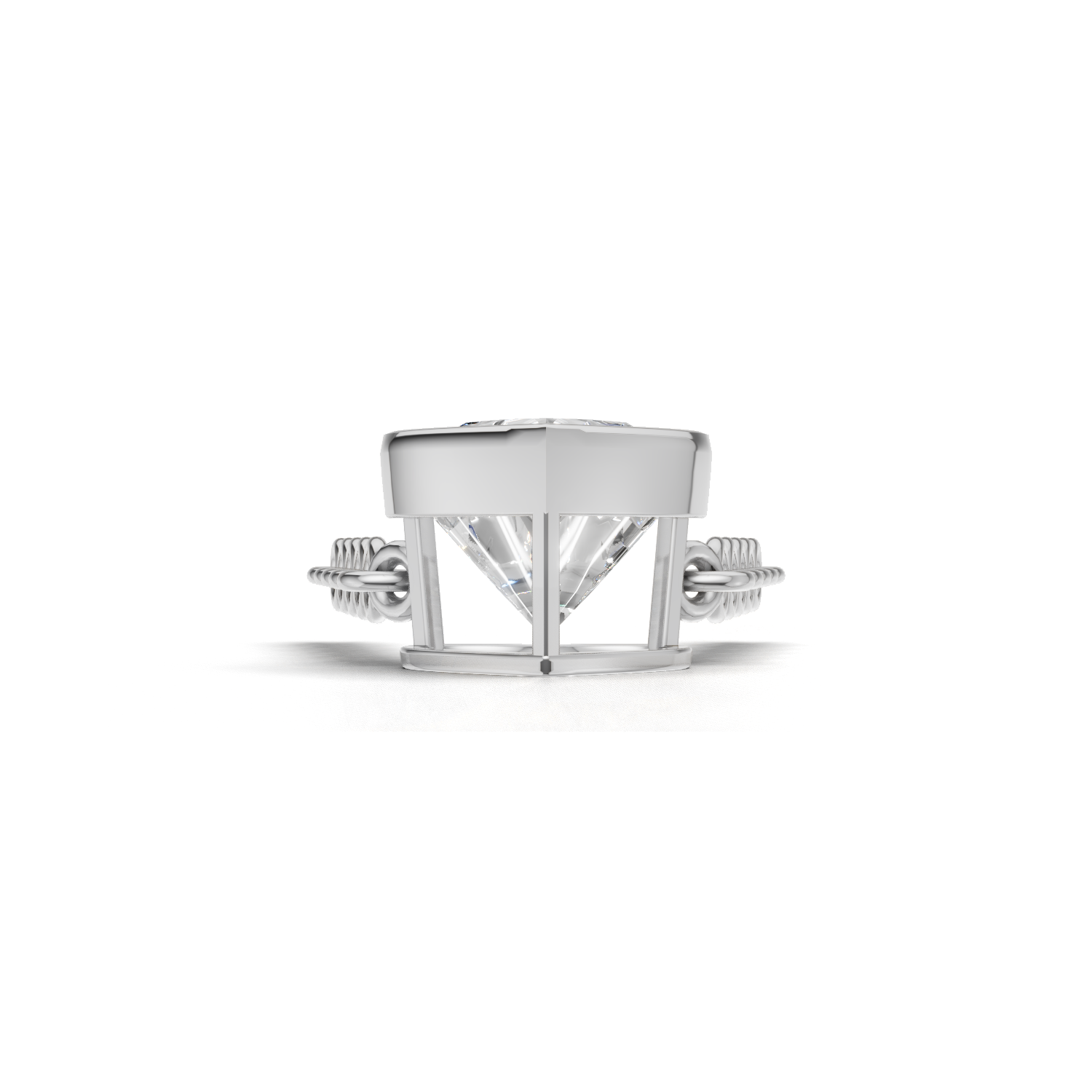 Pendant Heart Bezel 18k White Gold 1ct
