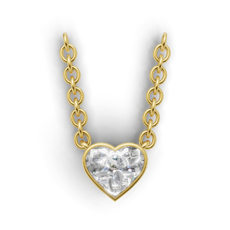 Heart Lab Grown Diamond Bezel Pendant