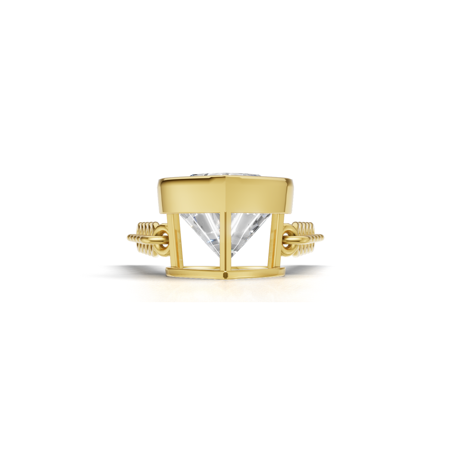 Pendant Heart Bezel 18k Yellow Gold 1ct