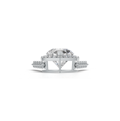 Pendant Heart Halo K14 White Gold 1ct
