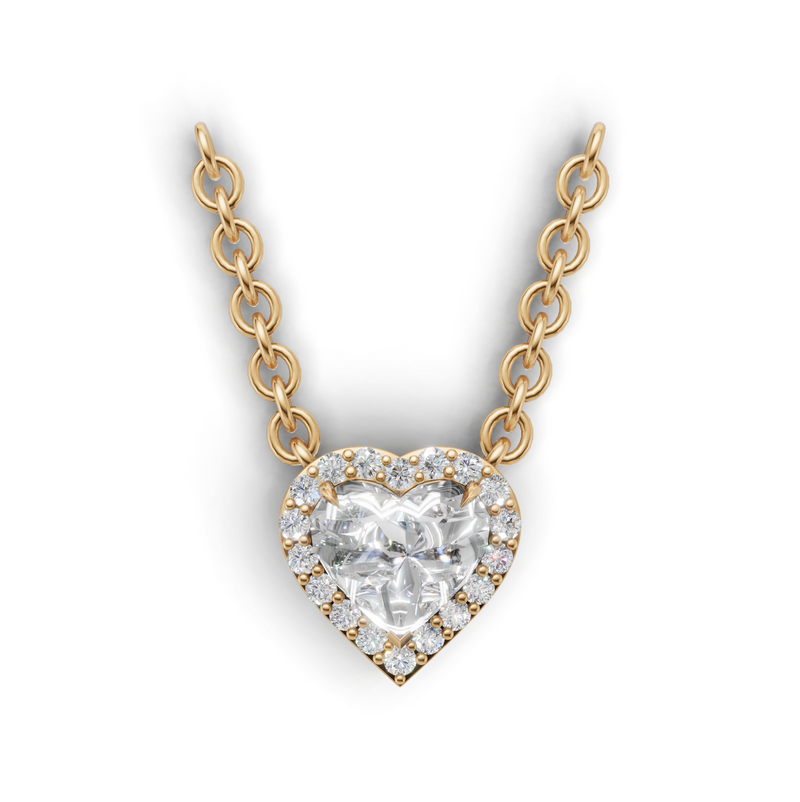 Heart Lab Grown Diamond Halo Pendant