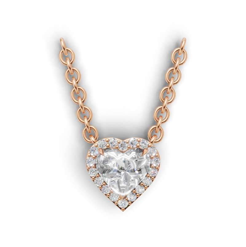 Heart Lab Grown Diamond Halo Pendant