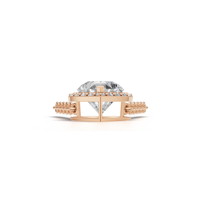 Pendant Heart Halo K18 Pink Gold 1ct