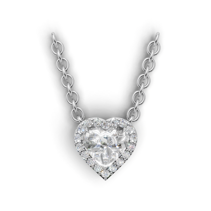 Heart Lab Grown Diamond Halo Pendant