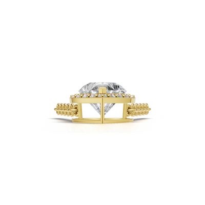 Pendant Heart Halo 18k Yellow Gold 1ct
