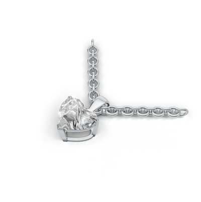 Pendant Heart Solitaire K14 White Gold 1ct