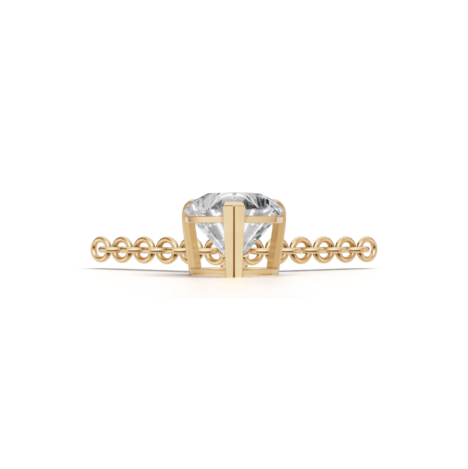 Pendant Heart Solitaire K14 Yellow Gold 1ct