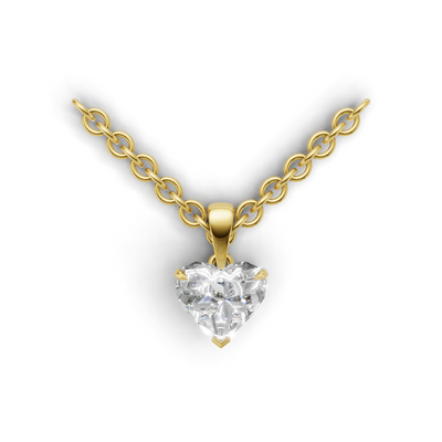 Pendant Heart Solitaire 18k Yellow Gold 1ct