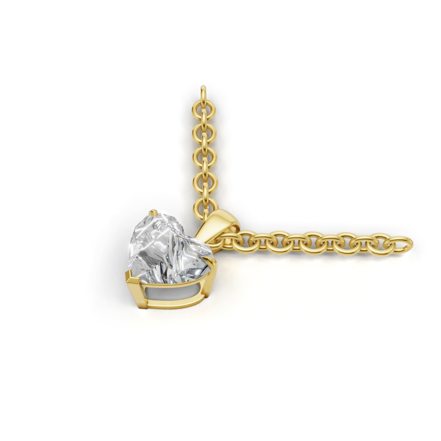 Pendant Heart Solitaire 18k Yellow Gold 1ct