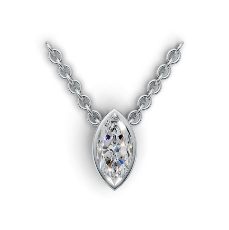 Marquise Lab Grown Diamond Bezel Pendant