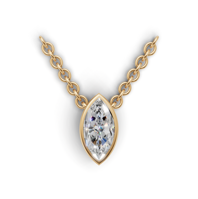 Marquise Lab Grown Diamond Bezel Pendant
