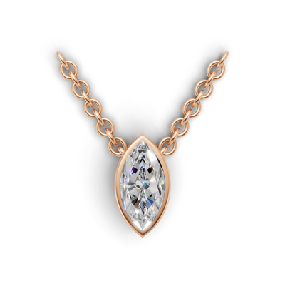 Pendant Marquise Bezel K18 Pink Gold 1ct