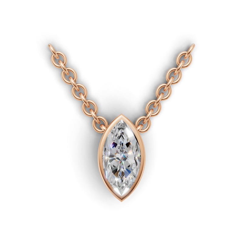 Marquise Lab Grown Diamond Bezel Pendant