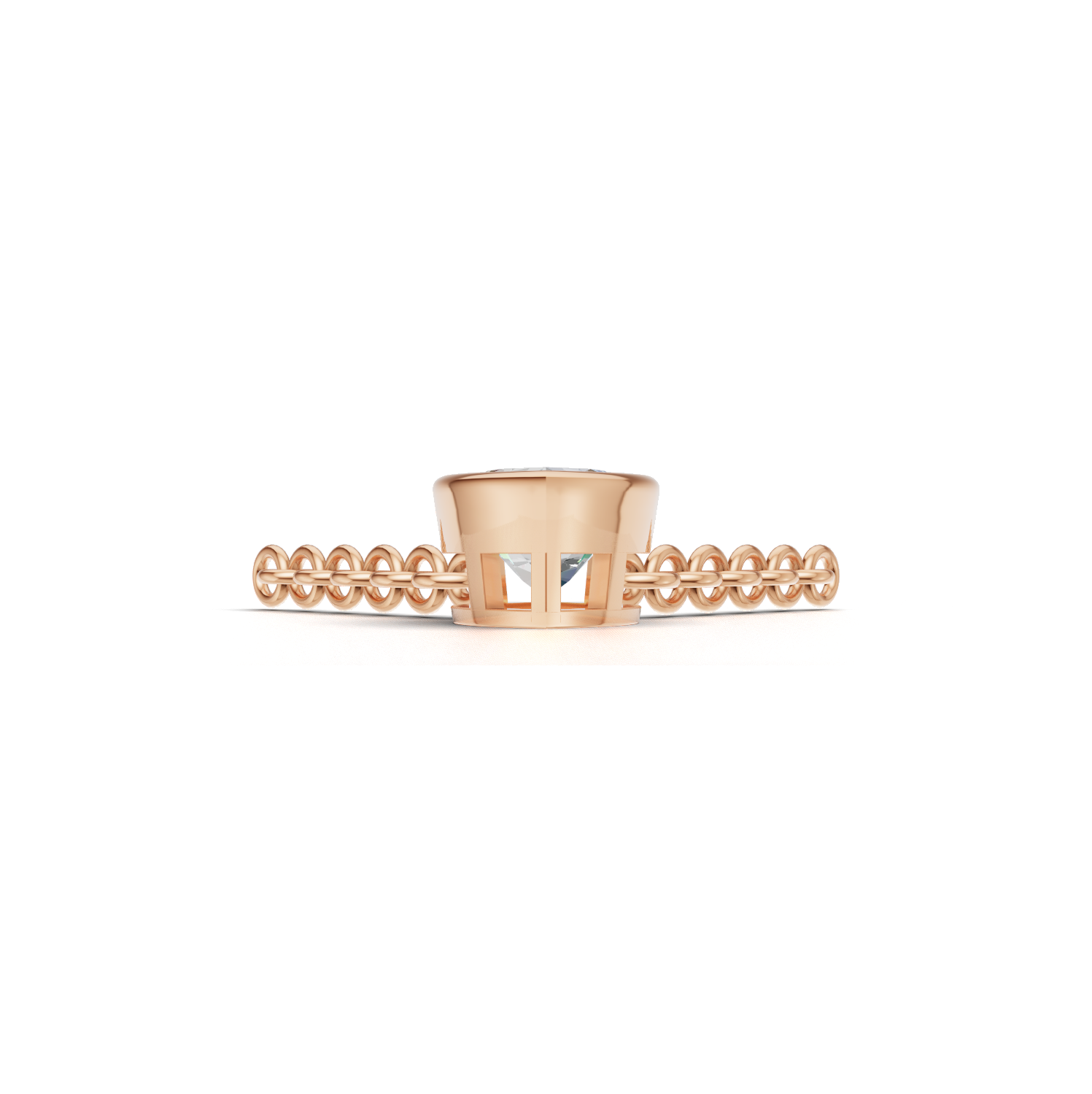 Pendant Marquise Bezel K18 Pink Gold 1ct