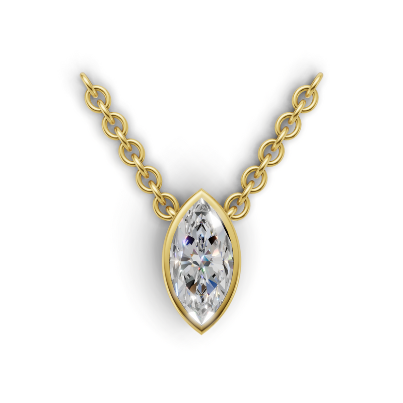 Marquise Lab Grown Diamond Bezel Pendant