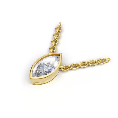 Pendant Marquise Bezel 18k Yellow Gold 1ct