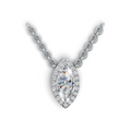 Marquise Lab Grown Diamond Halo Pendant
