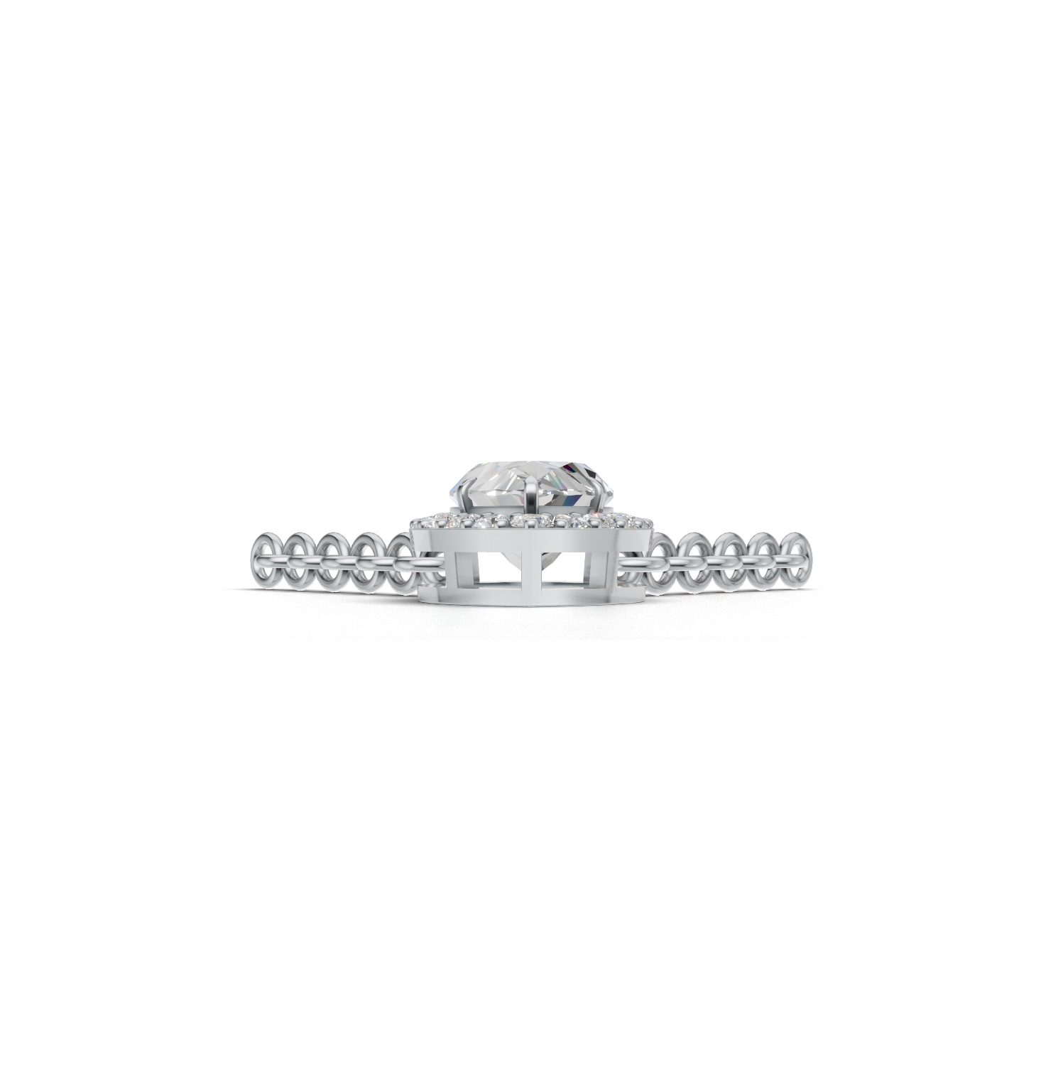 Pendant Marquise Halo K14 White Gold 1ct