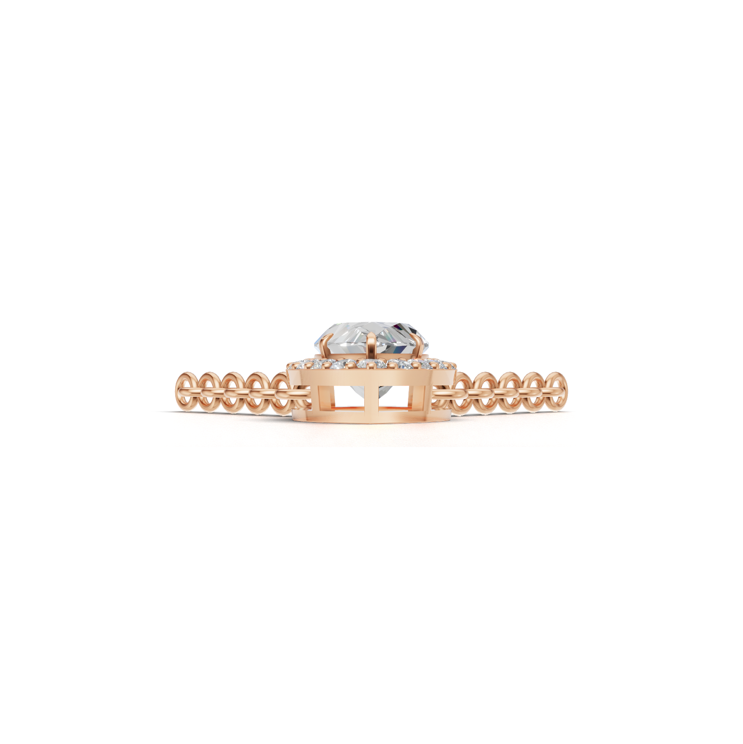 Pendant Marquise Halo K18 Pink Gold 1ct