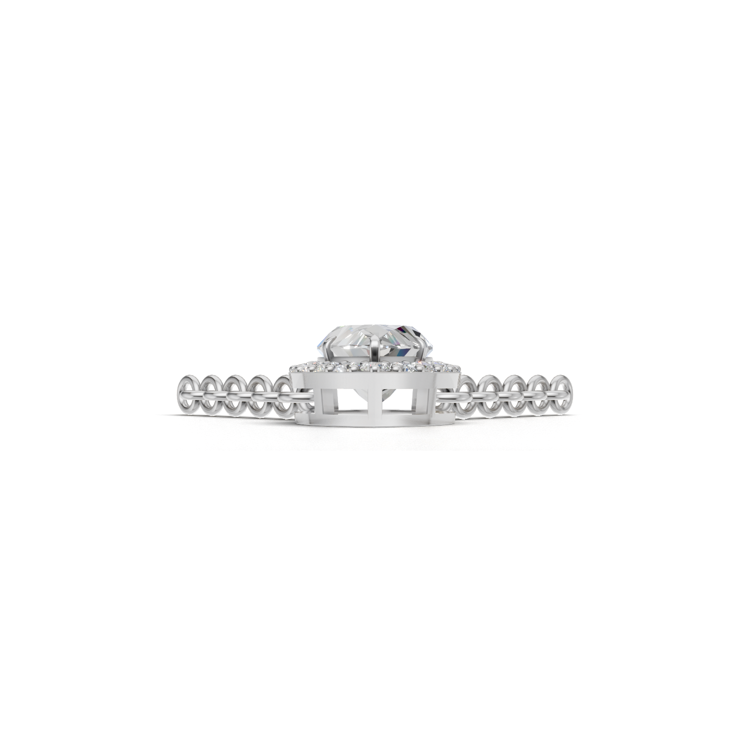 Pendant Marquise Halo 18k White Gold 1ct