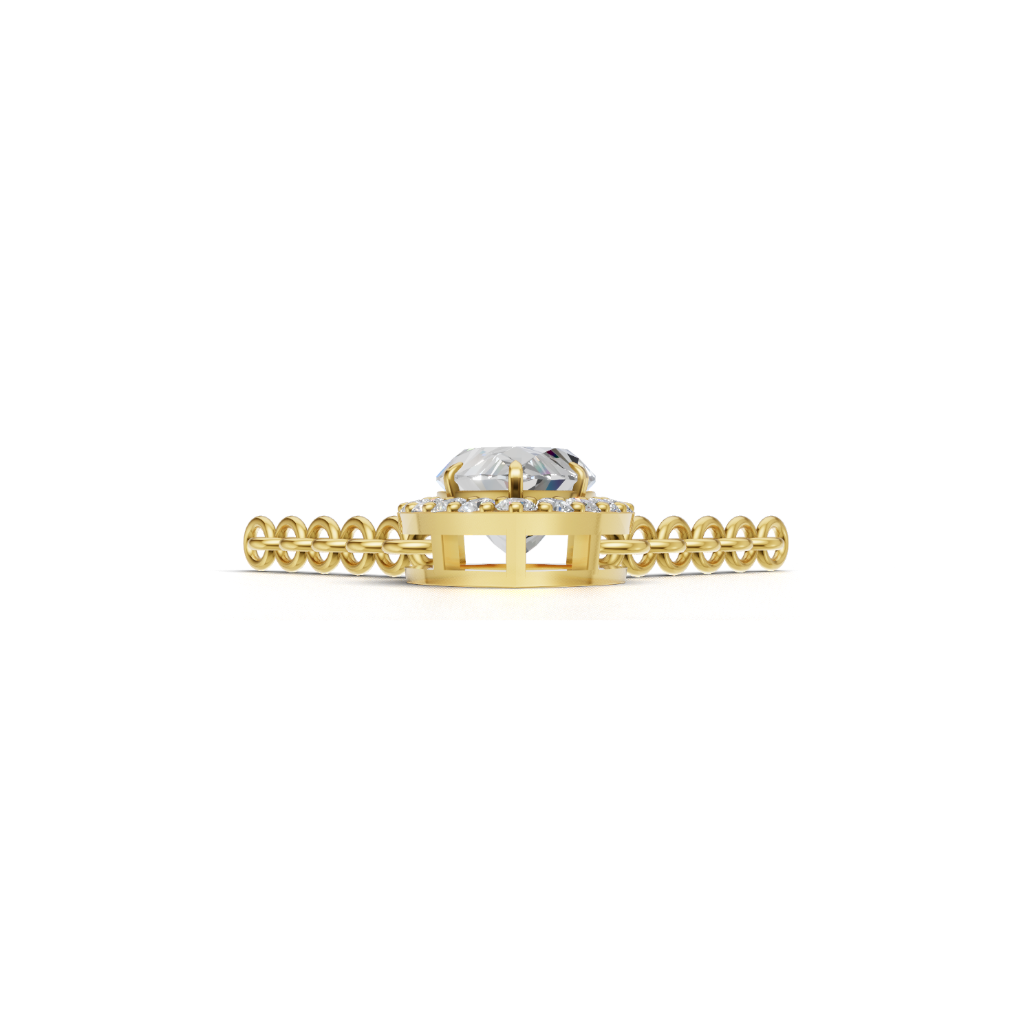 Pendant Marquise Halo 18k Yellow Gold 1ct
