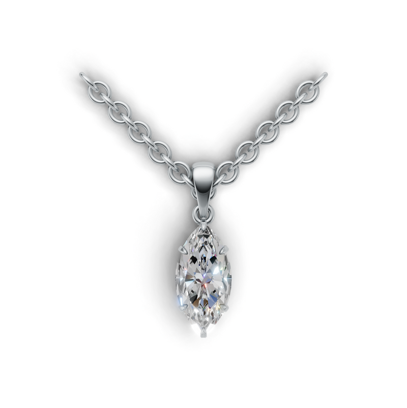 Marquise Lab Grown Diamond Solitaire Pendant