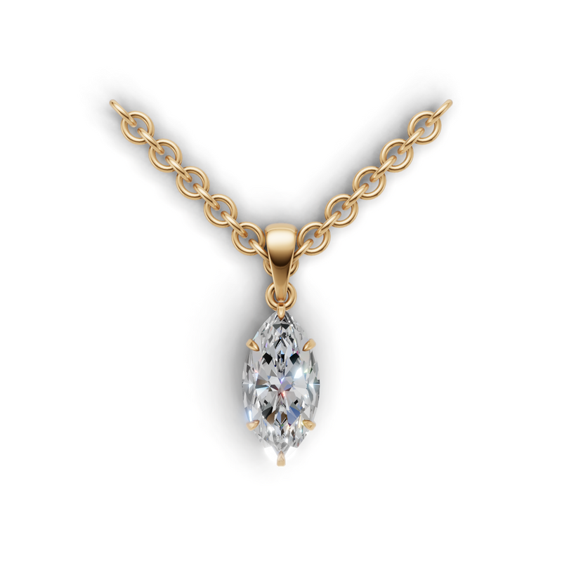 Marquise Lab Grown Diamond Solitaire Pendant