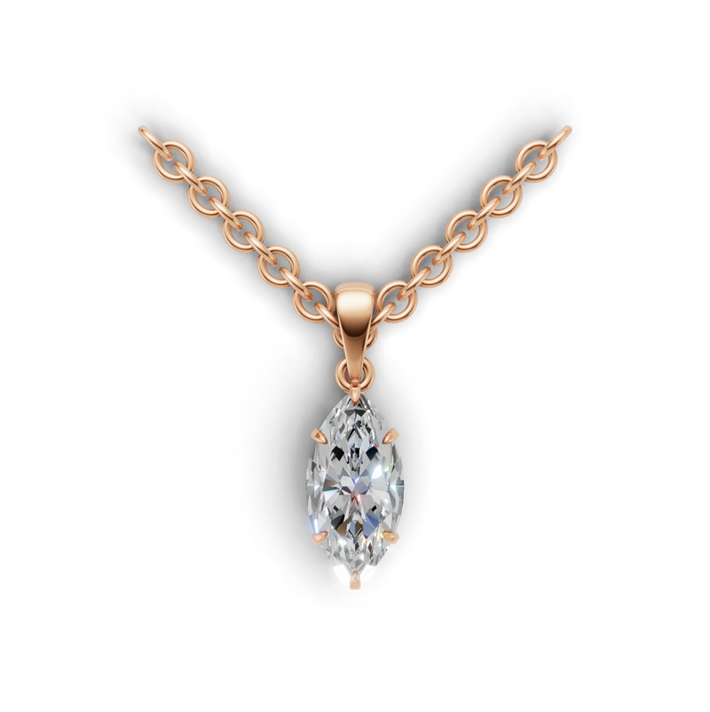 Marquise Lab Grown Diamond Solitaire Pendant