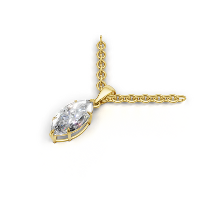 Pendant Marquise Solitaire 18k Yellow Gold 1ct