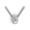 Oval Lab Grown Diamond Bezel Pendant