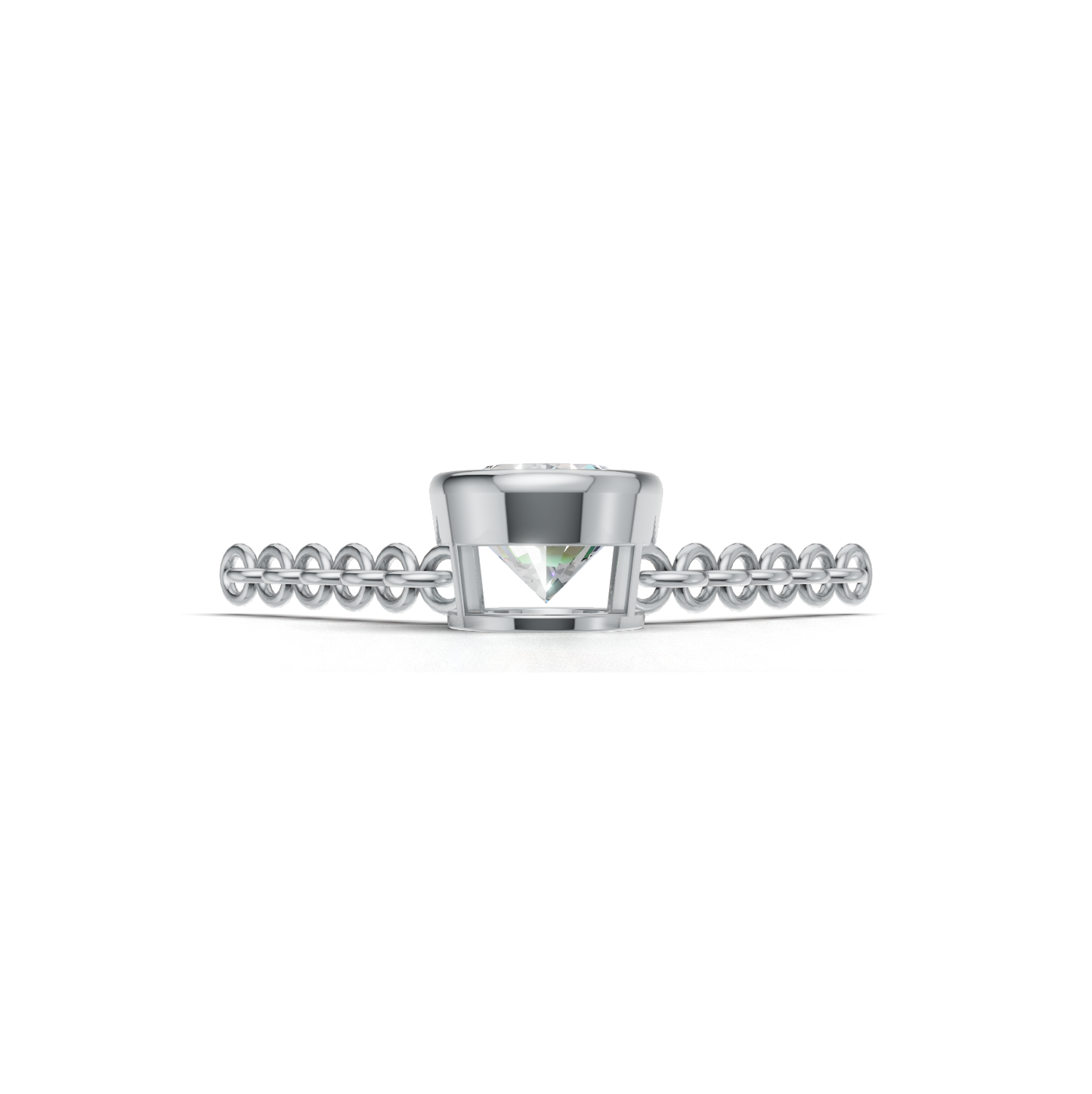 Pendant Oval Bezel K14 White Gold 1ct