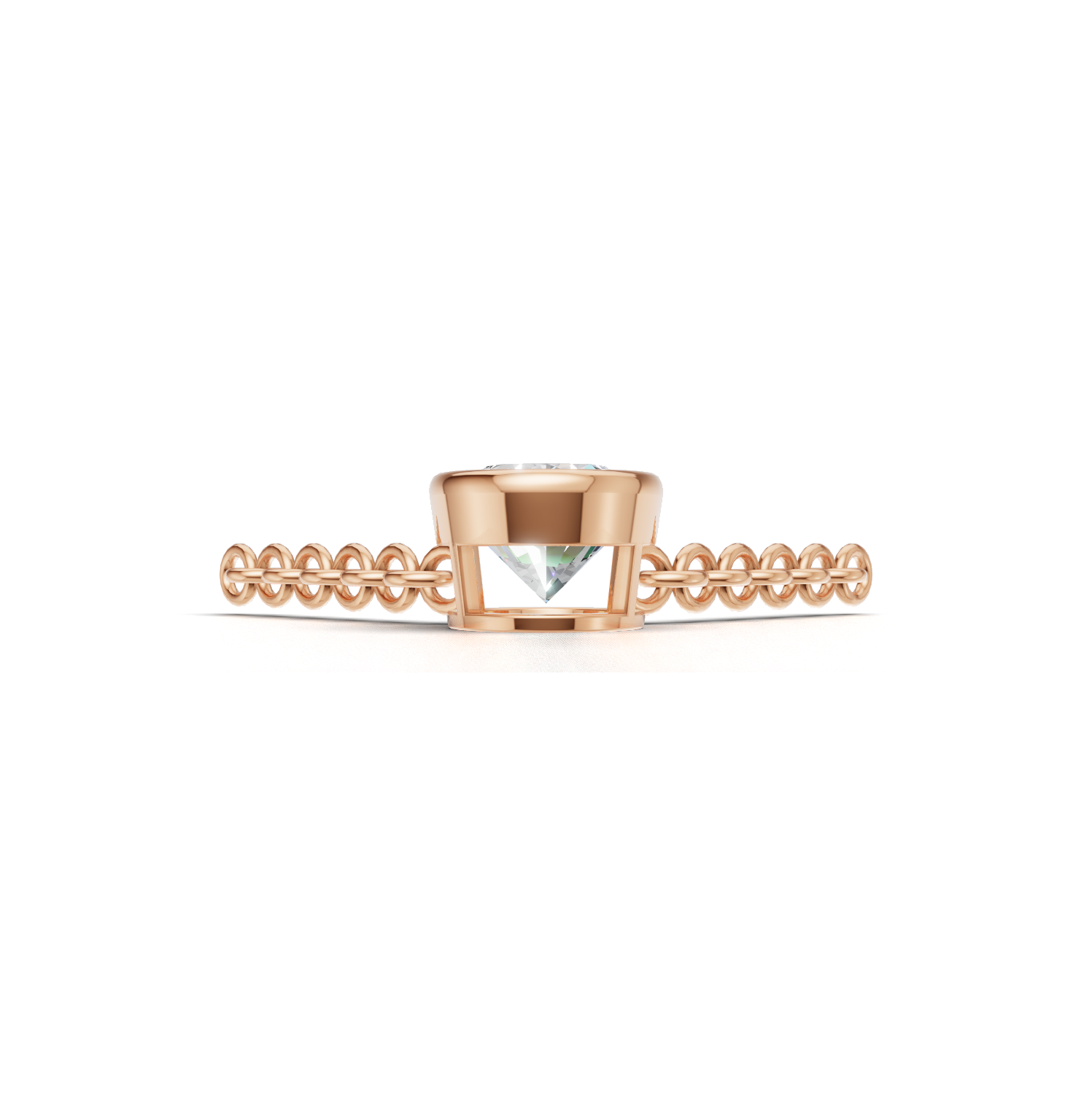 Pendant Oval Bezel K18 Pink Gold 1ct