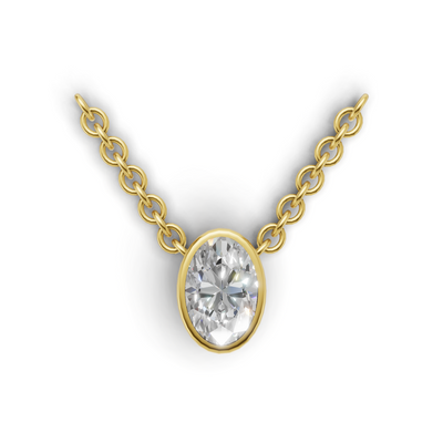 Pendant Oval Bezel 18k Yellow Gold 1ct