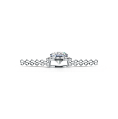 Pendant Oval Halo K14 White Gold 1ct