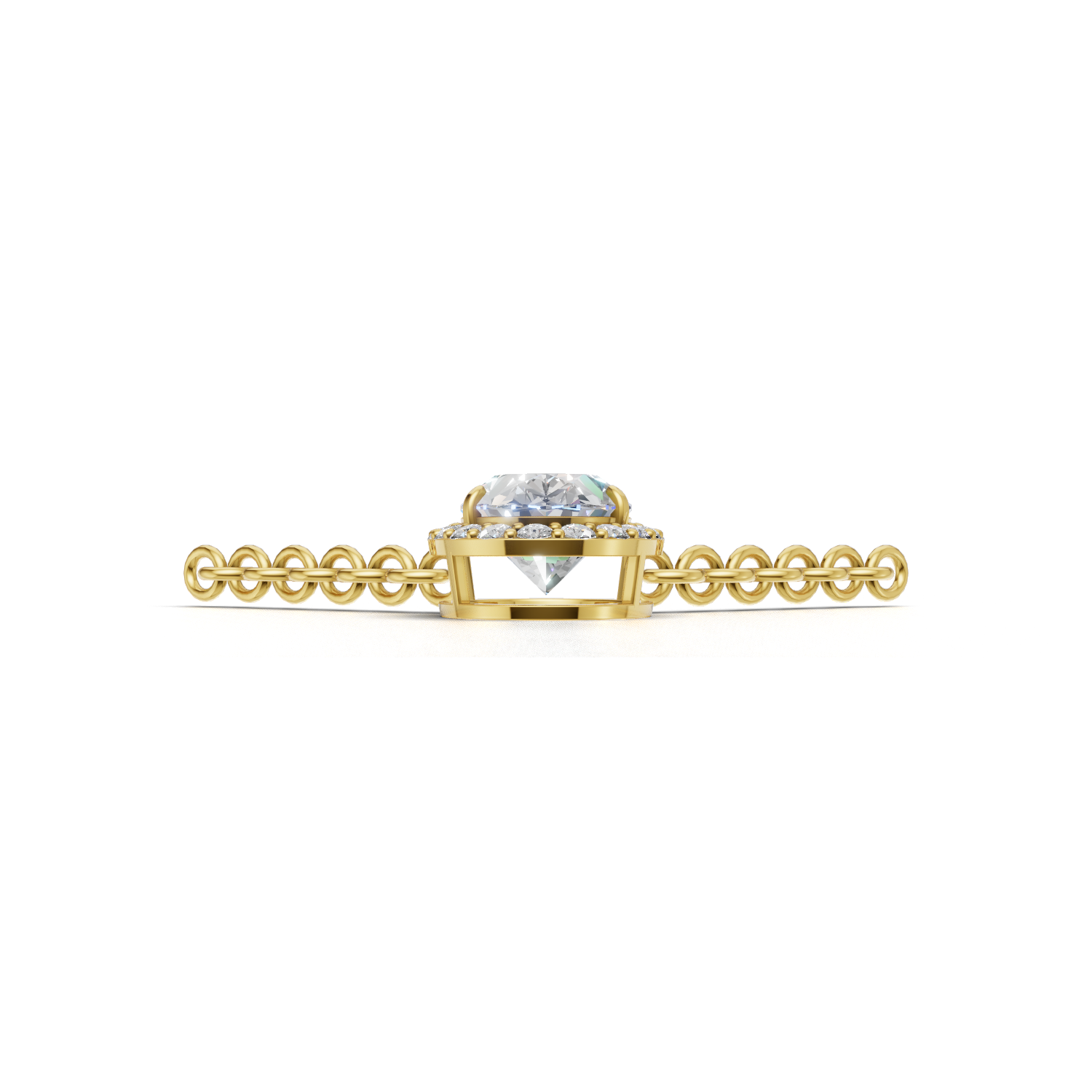 Pendant Oval Halo 18k Yellow Gold 1ct