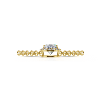 Pendant Oval Halo 18k Yellow Gold 1ct