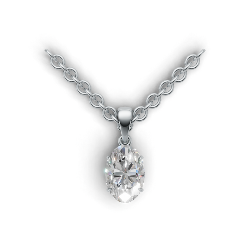 Oval Lab Grown Diamond Solitaire Pendant
