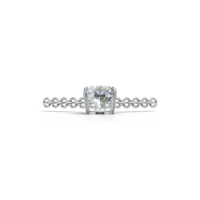 Pendant Oval Solitaire K14 White Gold 1ct