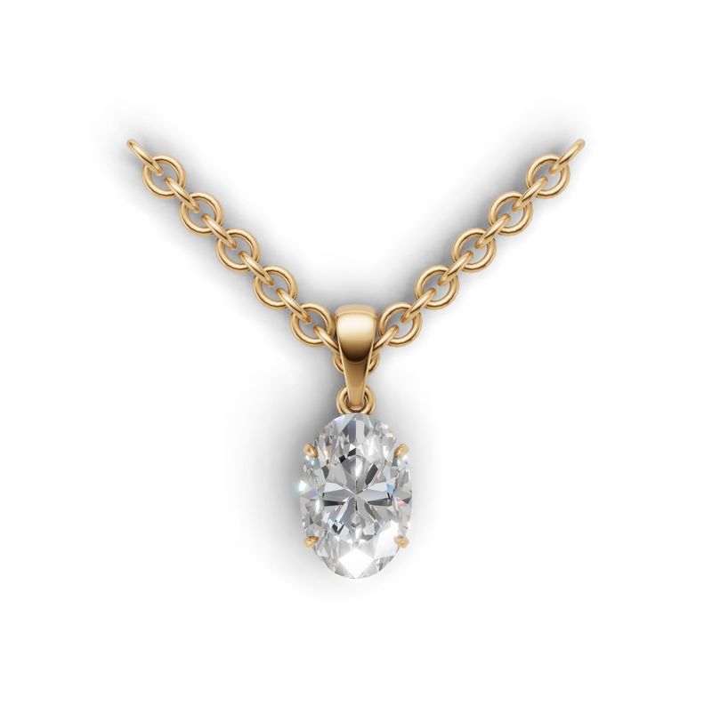 Oval Lab Grown Diamond Solitaire Pendant