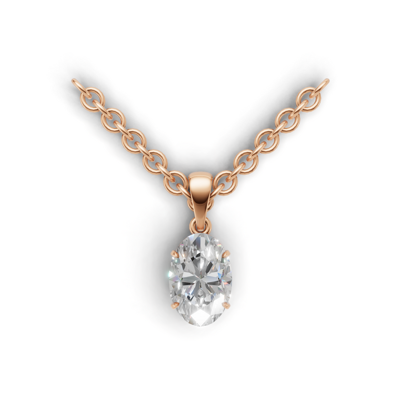 Oval Lab Grown Diamond Solitaire Pendant
