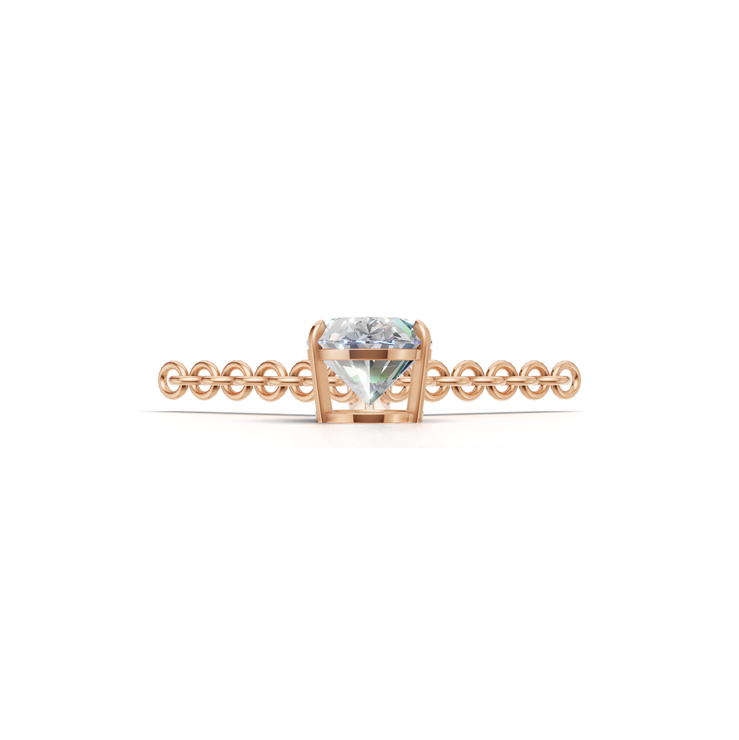 Pendant Oval Solitaire K18 Pink Gold 1ct