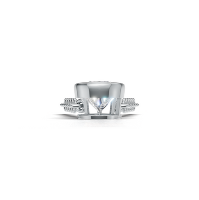 Pendant Pear Bezel K14 White Gold 1ct